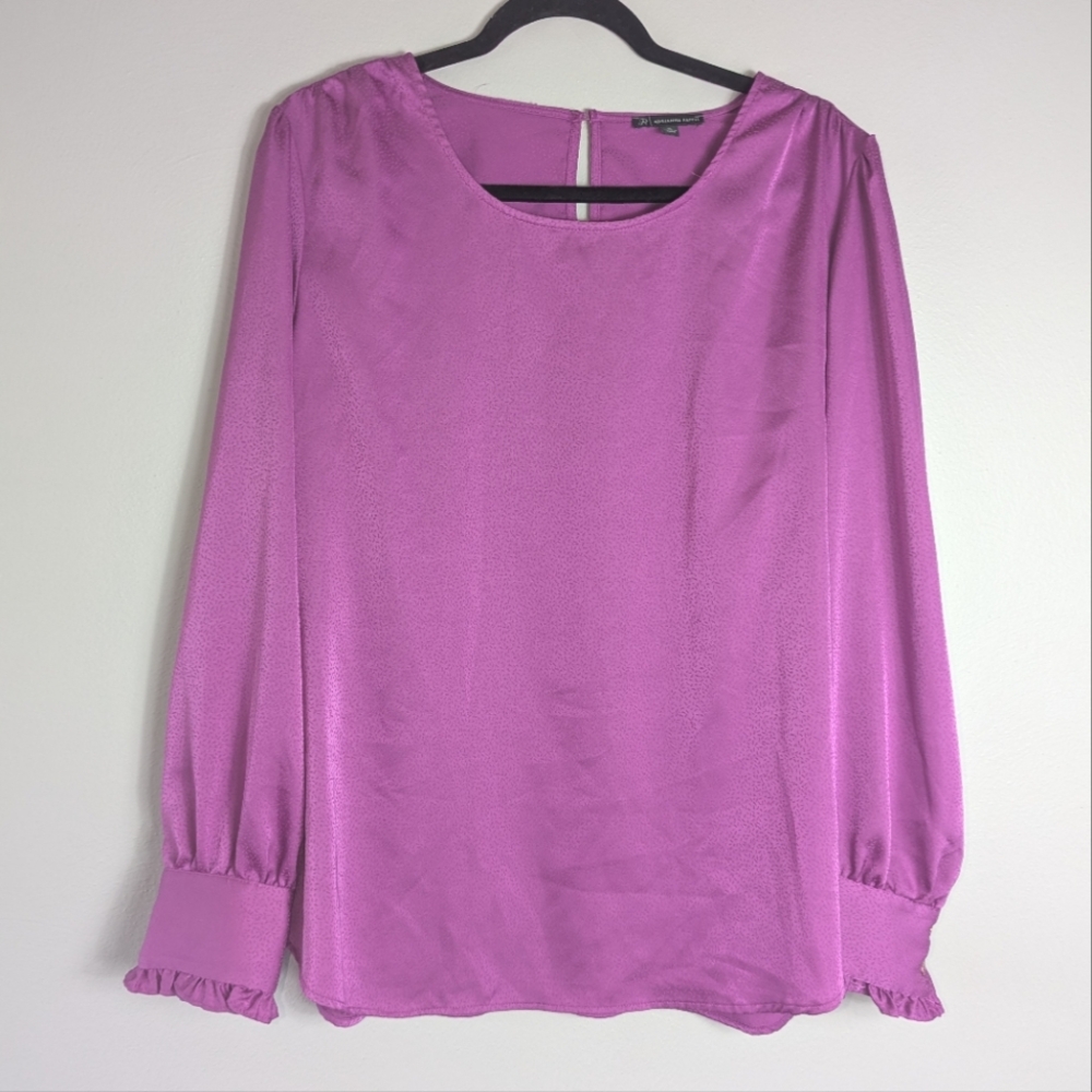 XL Adrianna Papell Pink Print Keyhole Top